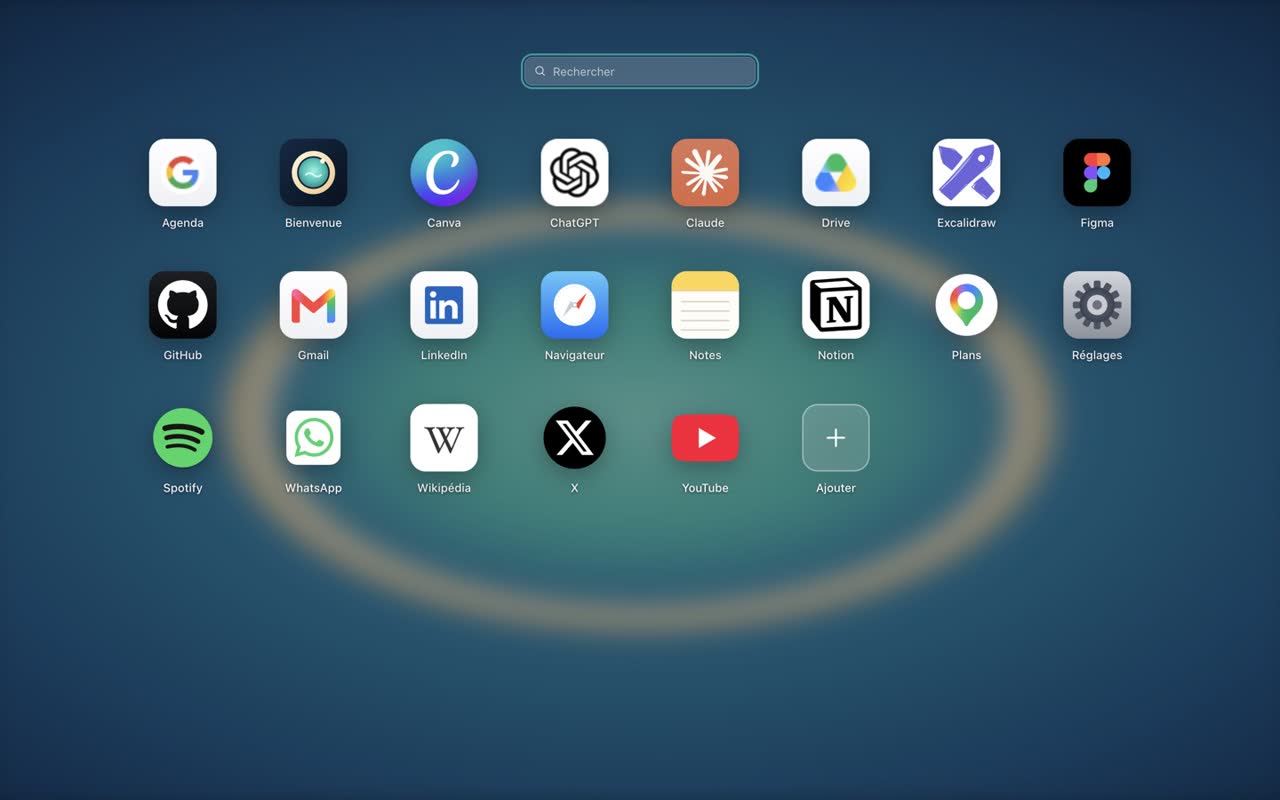 Launchpad showing all web apps in a grid