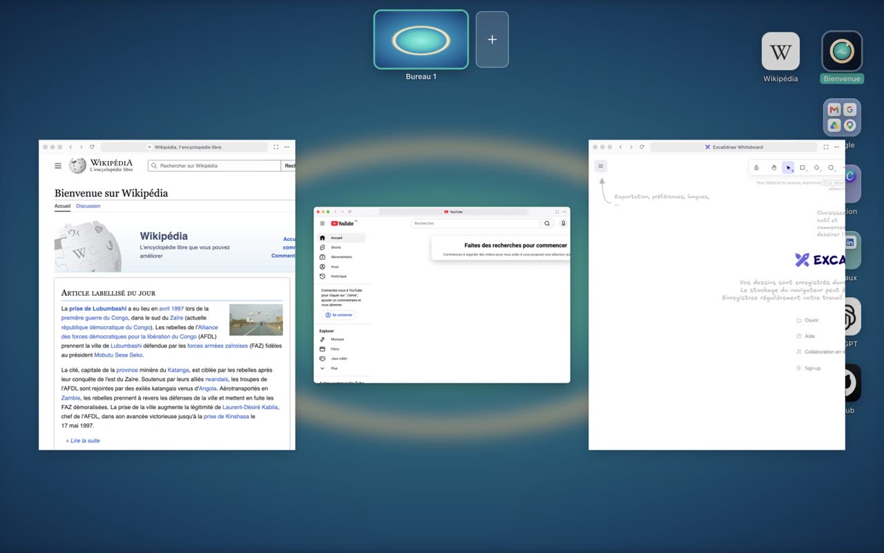 Mission Control showing every open window at a glance